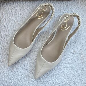 Sam Edelman cream leather pointed flats